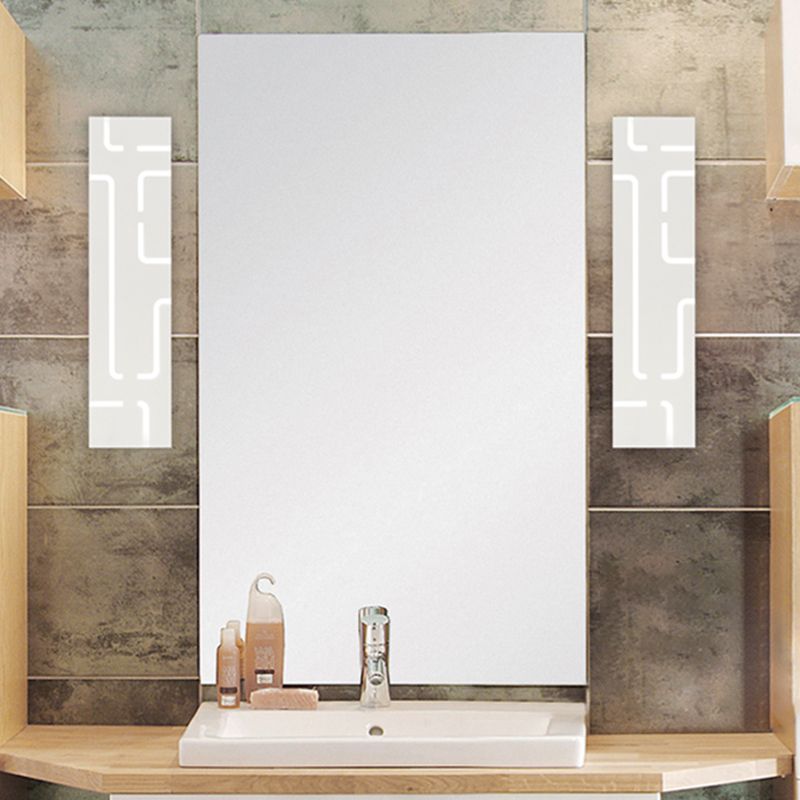 LED Rectangle Bathroom Vanity Lighting White Contemporary Bath Fixture