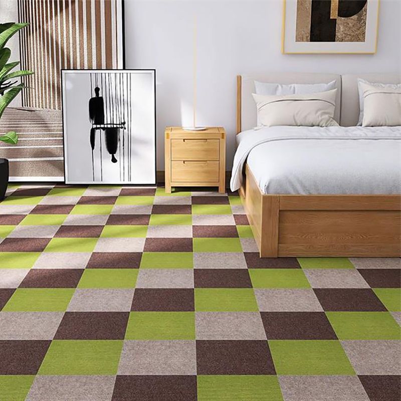 Home Carpet Tiles Color Block Stain Resistant Level Loop Carpet Tiles