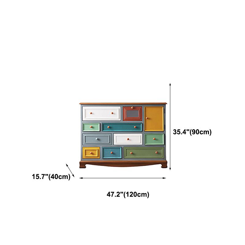 Traditional Solid Wood Chest Bedroom Storage Chest with Multi Drawers