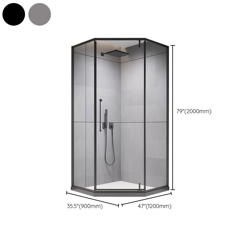 Contemporary Shower Stall Clear Neo-Angle Semi-Frameless Shower Stall