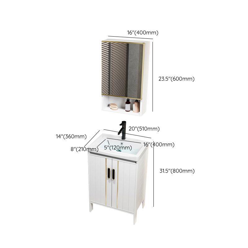 Metal Sink Vanity Freestanding Bathroom Sink Vanity with Single Sink