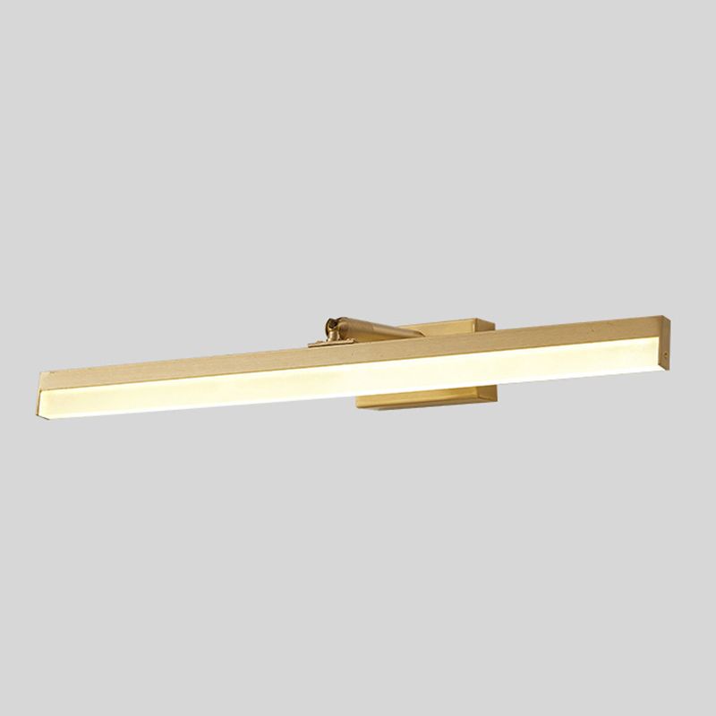 LED Mirror Front Light Modern Copper Vanity Light with Acrylic Shade for Bathroom