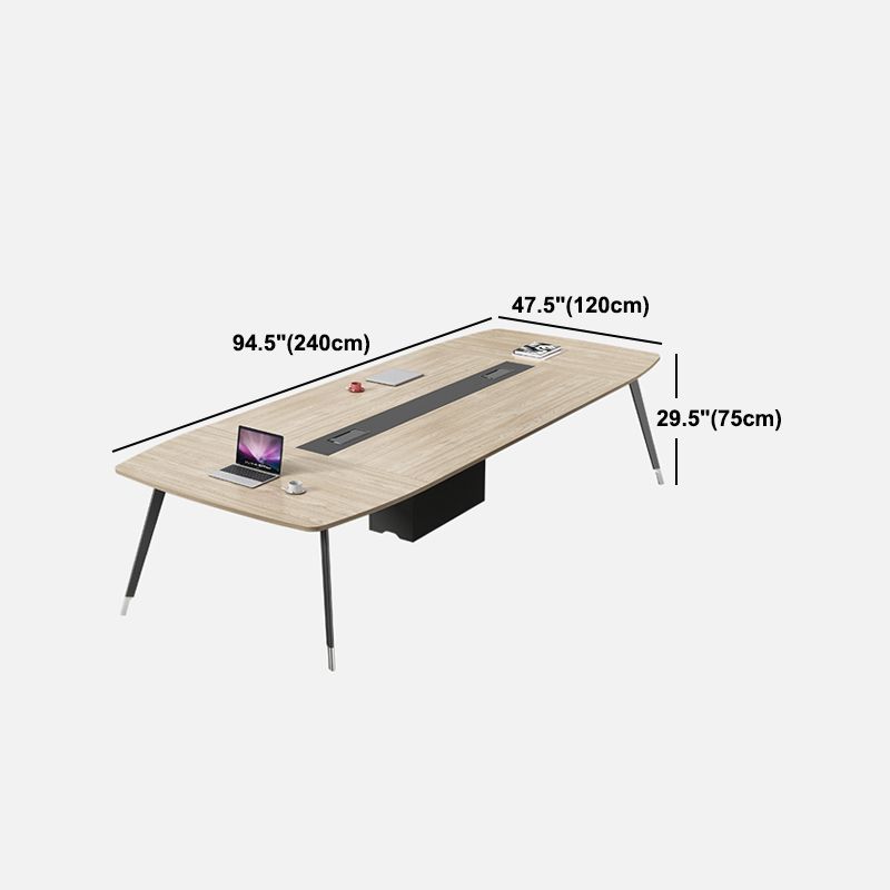 Industrial Manufactured Wood Office Desk Rectangular Desk with Cable Management