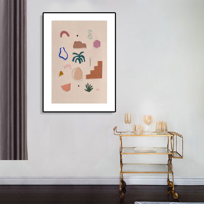 Nordic Wall Art Decor Brown Illustration Still Life Stuff Canvas Print for Sitting Room