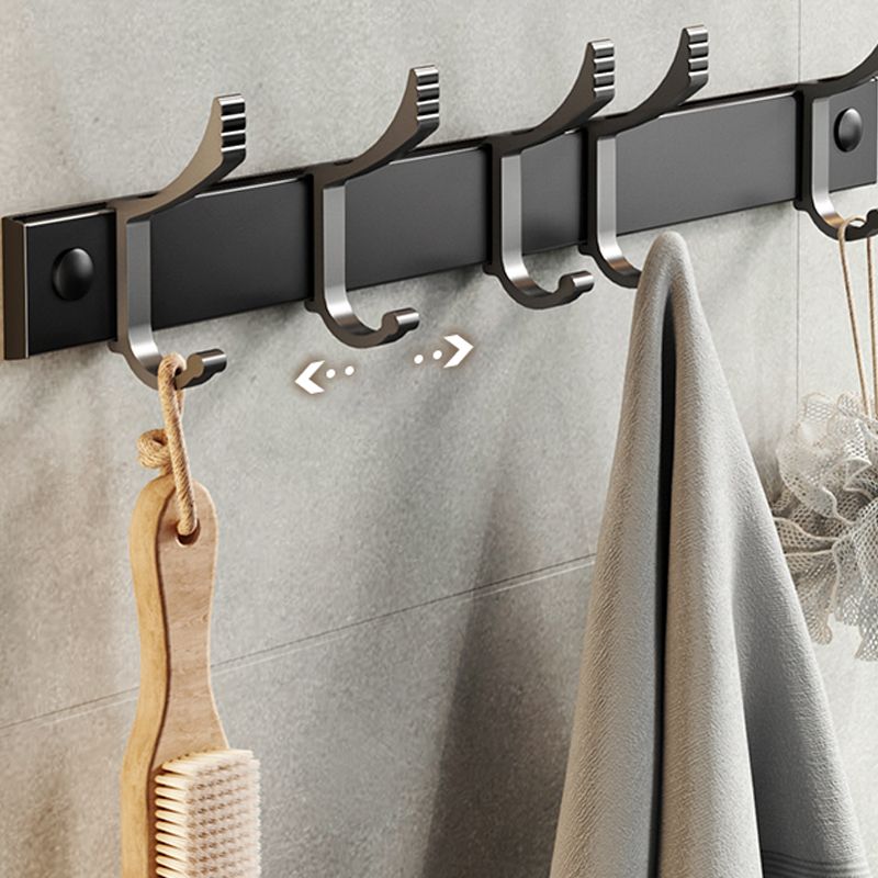 Contemporary Black Finish Bathroom Accessory Set with Bath Shelf/Towel Bar