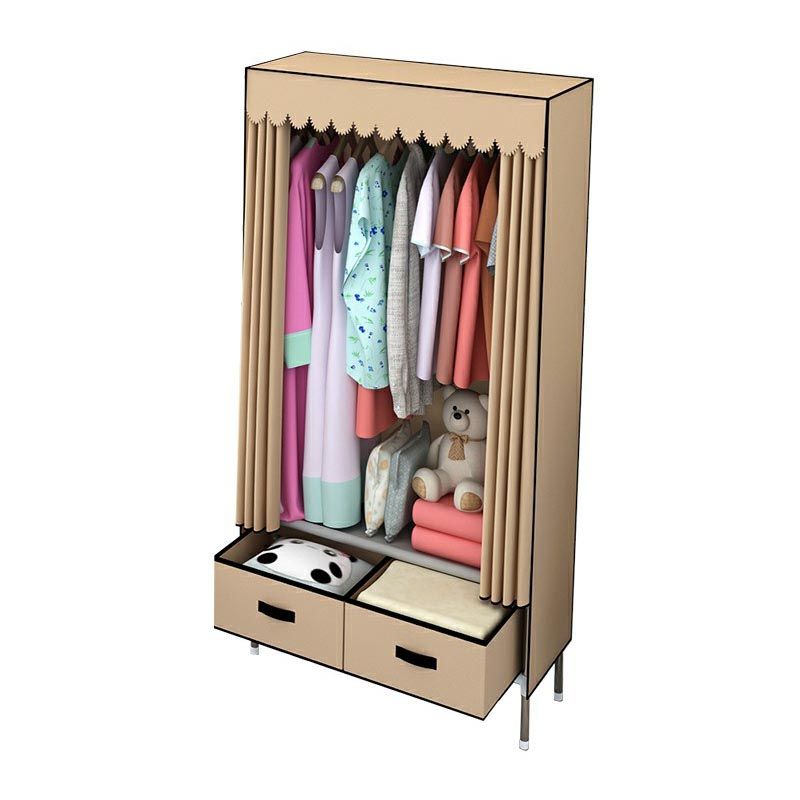 Modern Armoire Bedroom Small Wardrobe Armoire with 2 Drawers