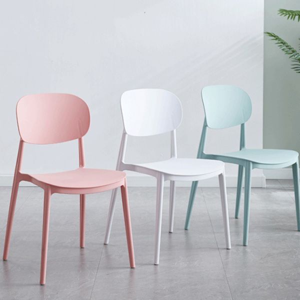 Plastic Contemporary Side Chair Open Back Kitchen Dining Room Chair