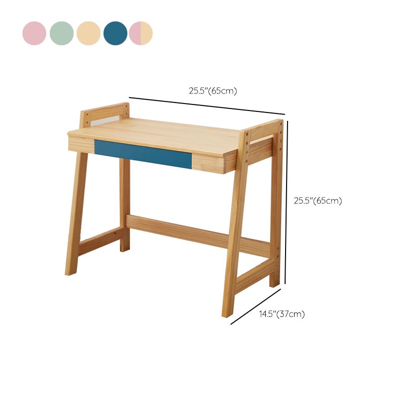 Modern Solid Wood Desk and Chair Kids Adjustable Desk with Drawer