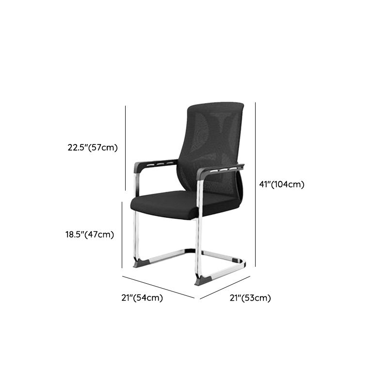 Modern Fixed Arms Office Chair No Distressing Ergonomic Desk Chair without Wheels