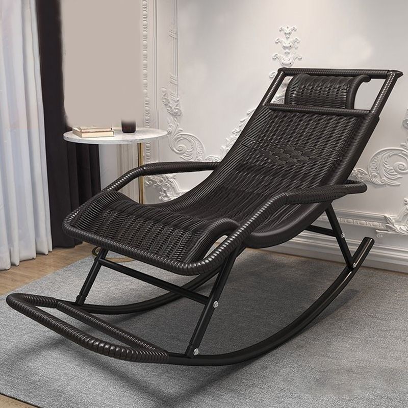 Modern Rattan Rocker Chair Reclining Rocking Chair for Home Decor