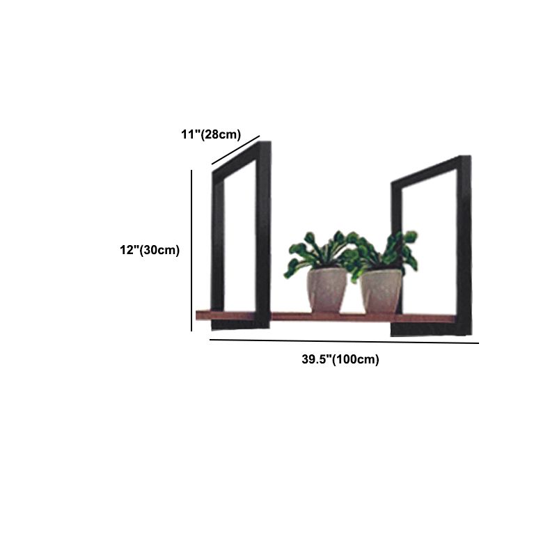 Industrial Style Wood Floating Bookshelf Wall Mounted Bookcase