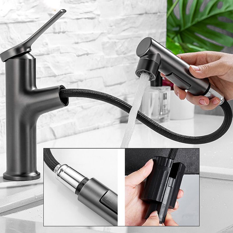 Circular Single Handle Bathroom Faucet Single Hole Vessel Sink Faucet with Swivel