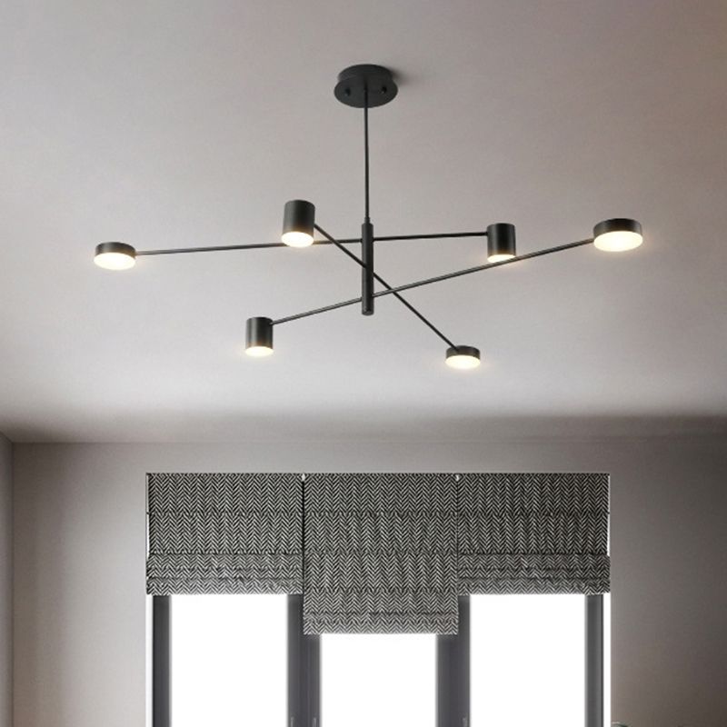 Multi-Tiers ASYMETRICAL lustre Light Metal Metal Simple Style 2/4/6/8 Heads Black / White Pendant Light in chaud / White / Third Gear