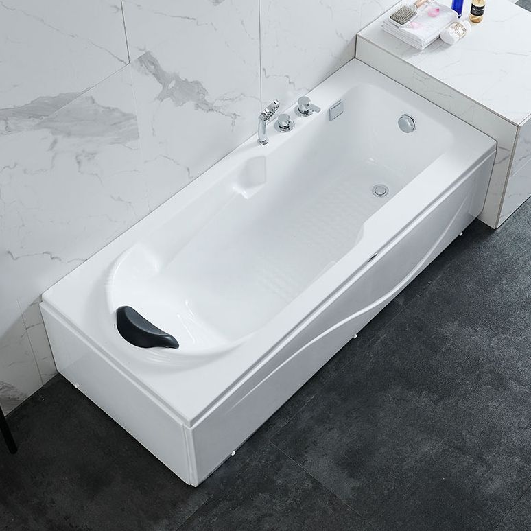 Modern Back to Wall Bathtub Rectangular Antique Finish Soaking Bath Tub