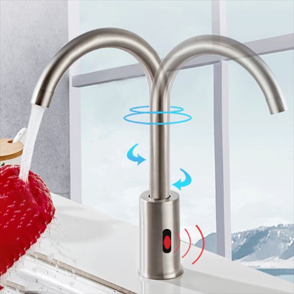 Touchless Sensor Kitchen Sink Faucet Stainless Steel Swivel Spout with Accessories