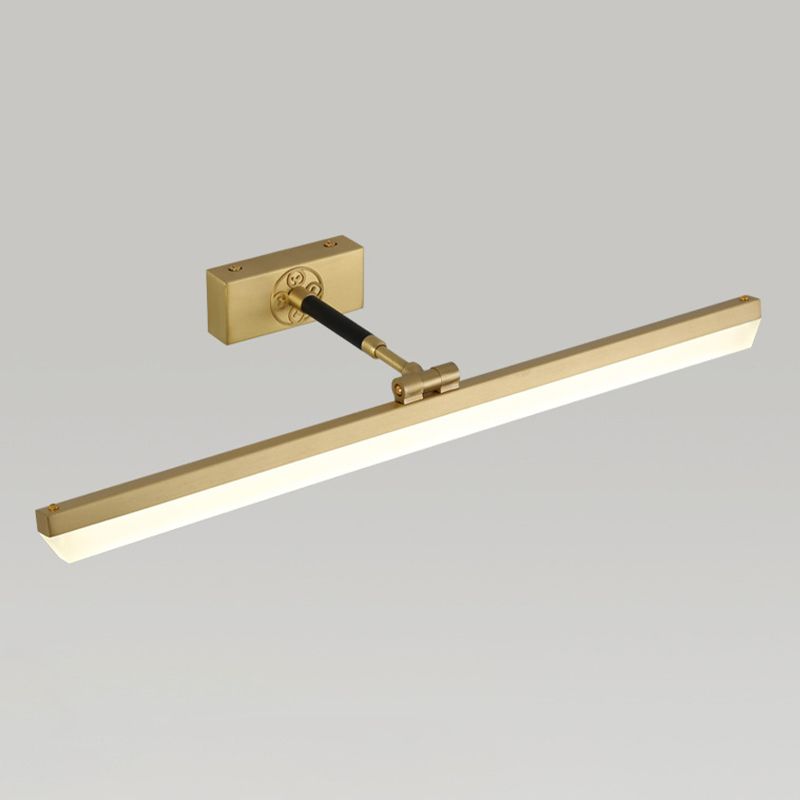 Accesorios de iluminación de tocador lineal modernos Iluminación de pared de cobre con sombra acrílica