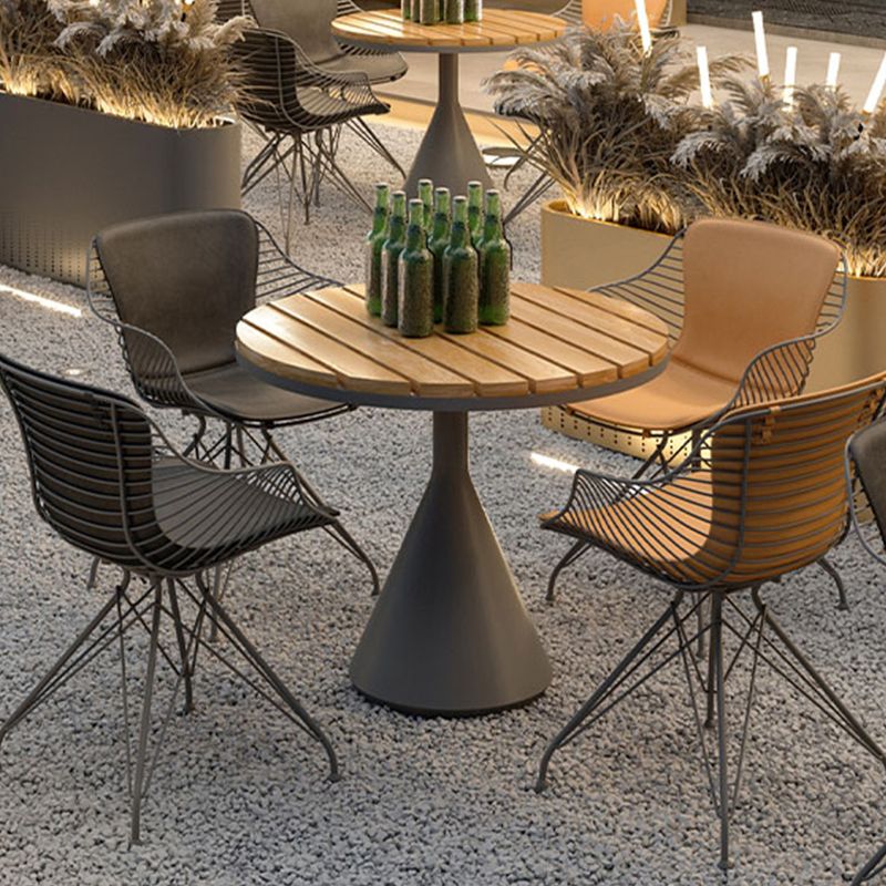 Contemporary Metal Dining Armchair with Arm Patio Dining Chair