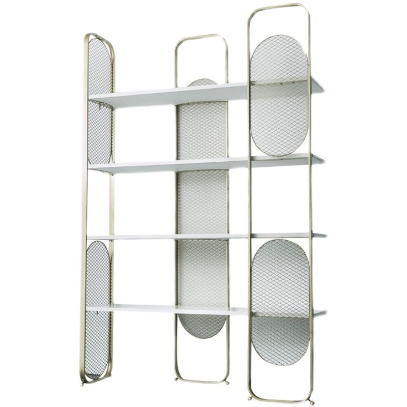 Glam Gold Shelf Metal 4-Tier Bookcase with Rectangular Shelves