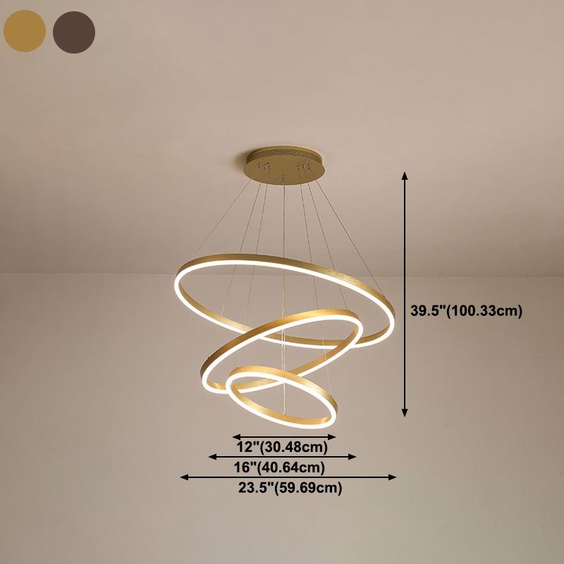 Metal Multi-Tier Chandelier Pendant Light Simple LED Hanging Light Fixture