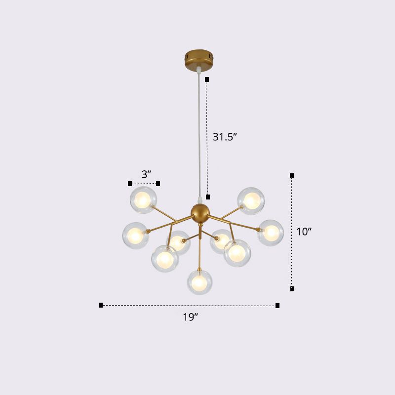 Double Glass Bubbles Chandelier Postmodern Style Firefly Pendant Lamp for Restaurant