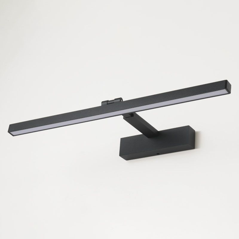 Metalen lineaire wandwandcontract Moderne stijl 1-licht zwaaitarm spiegel Wandlamp in het zwart