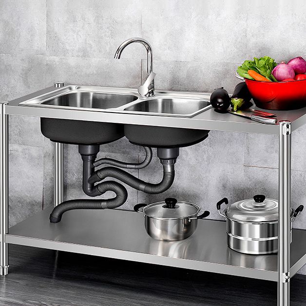 Contemporary Style Kitchen Sink Stainless Steel All-in-one Kitchen Sink