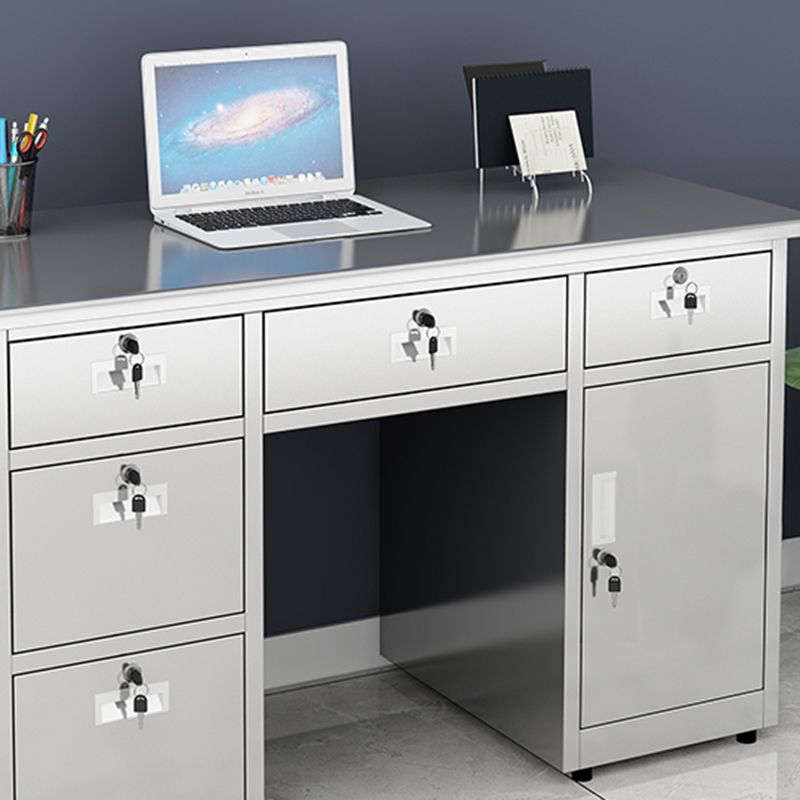 Rectangular Shaped Office Writing Desk Stainless Steel with 2/3/5/7 Drawers