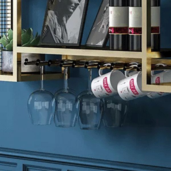 Modern Simple Wine Rack Iron Shelf Wall Mounted Wine Rack for Kitchen