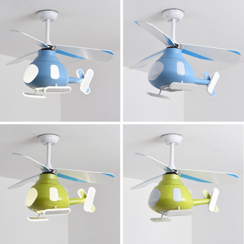 Pendard en forme d'avion en métal Cartoon LED LED Semi Flush Light for Kids Room