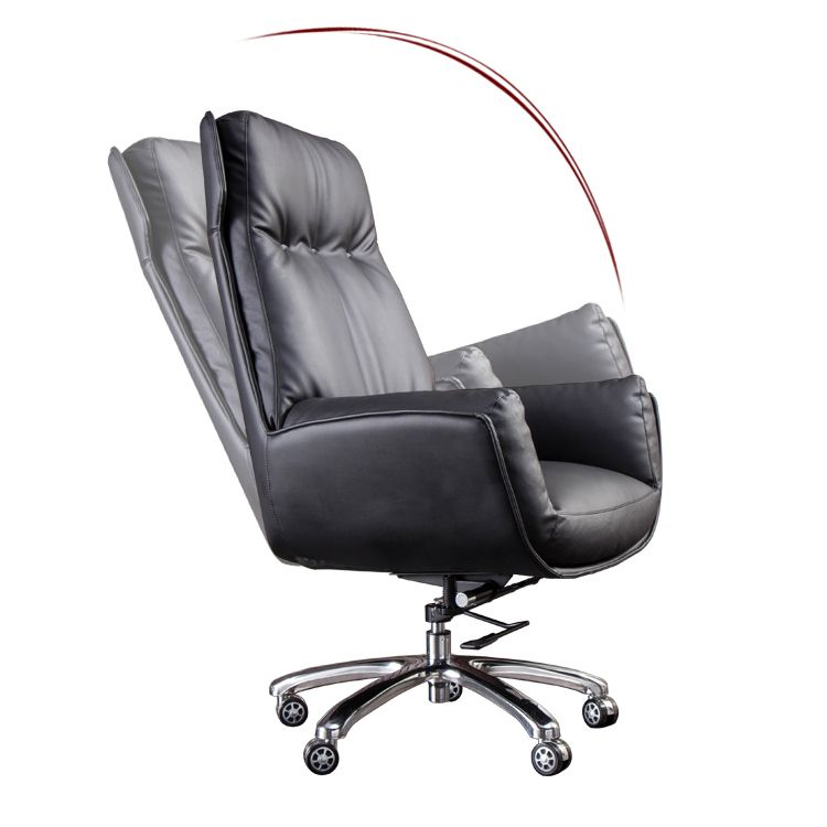 High Back Armless Managers Chair Modern Faux Leather Executive Chair