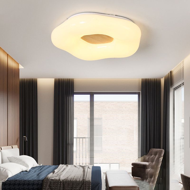 Japanese Style Wooden Ceiling Light Circle Shape LED Ceiling Lamp for Bedroom