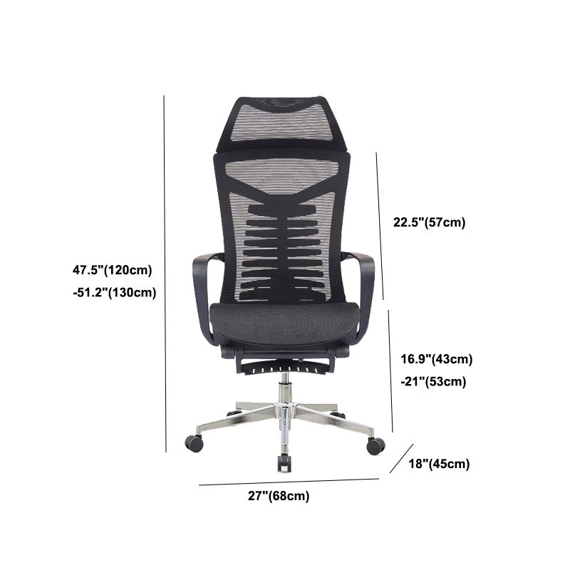 Mesh Office Desk Chair High Back Black Office Chair with Arms Contemporary Chair