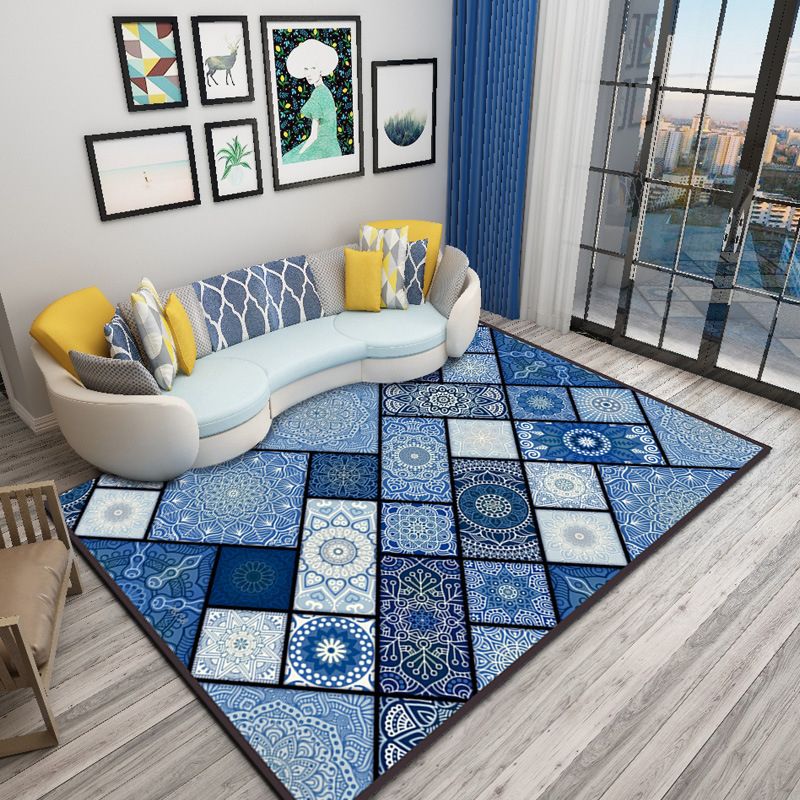 Colorful Florentine Tile Rug Distinctive Moroccan Rug Non-Slip Backing Carpet for Home Decoration