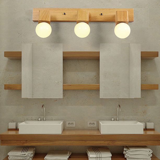 Bar Vanity Lighting Fixtures Modern Minimalist Style Wood  Vanity Sconces