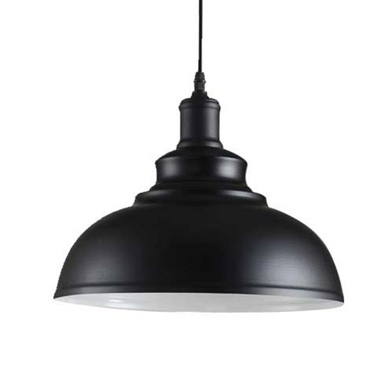 Dome Shade Black Hanging Lamp Industrial 1-Light Metal Hanging Lightture