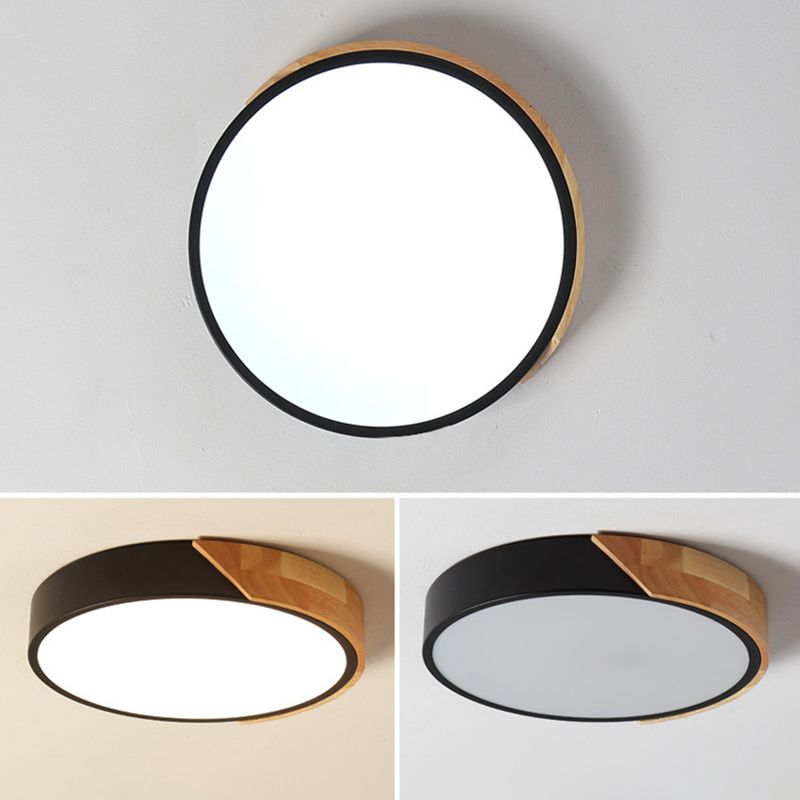 Metal Round Shape Flush Mount Light Modern Style 1 Light Flush Mount Lighting Fixtures