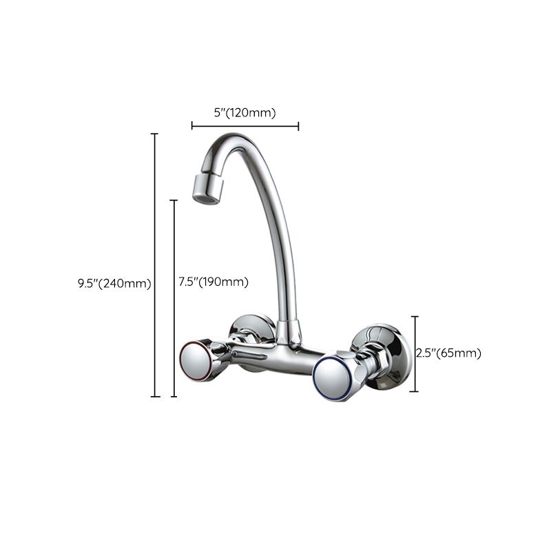 Modern Kitchen Faucet Brass Knob Handle High Arch Wall Mounted Pot Filler Faucet