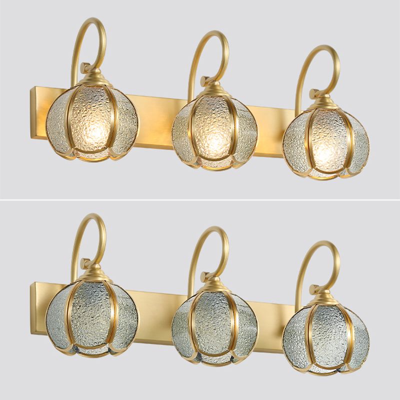 Brass LED Wall Light Vanity Wall Light Fixtures for Powder Room Restroom