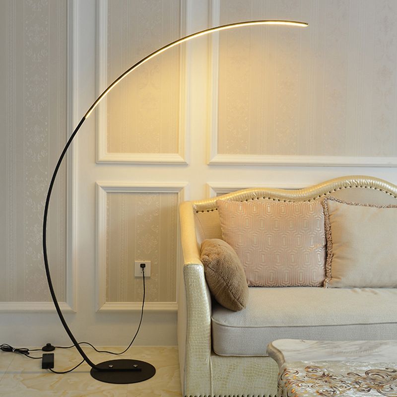 Metal Linear Shape Floor Lamp Modern Style 1-Light Floor Lamp Fixture