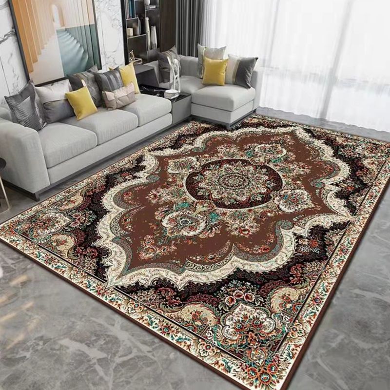 Wit traditionele tapijt polyester grafisch tapijt wasbaar tapijt voor woonkamer