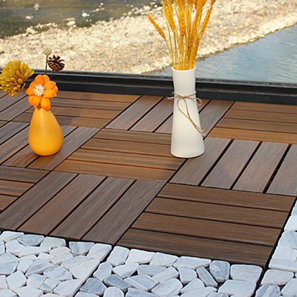 Deck Plank Interlocking Manufactured Wood Flooring Tiles Outdoor Flooring