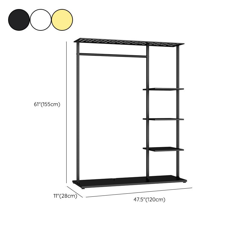 Contemporary Hall Stand Metal No Distressing Shelving Included Free Standing Coat Rack