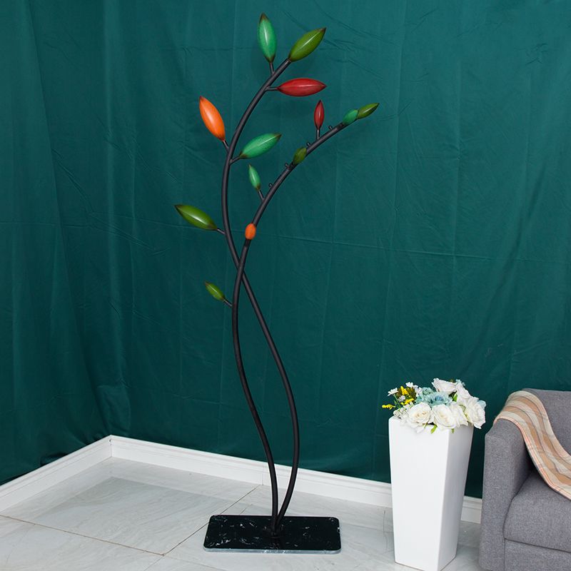 Modern Hall Tree Metal Entry Hall Tree with Hooks Coat Hanger