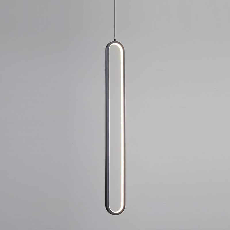 Contemporary Style Linear Shape Pendant Lighting Fixture Metal 1 Light Hanging Lamp