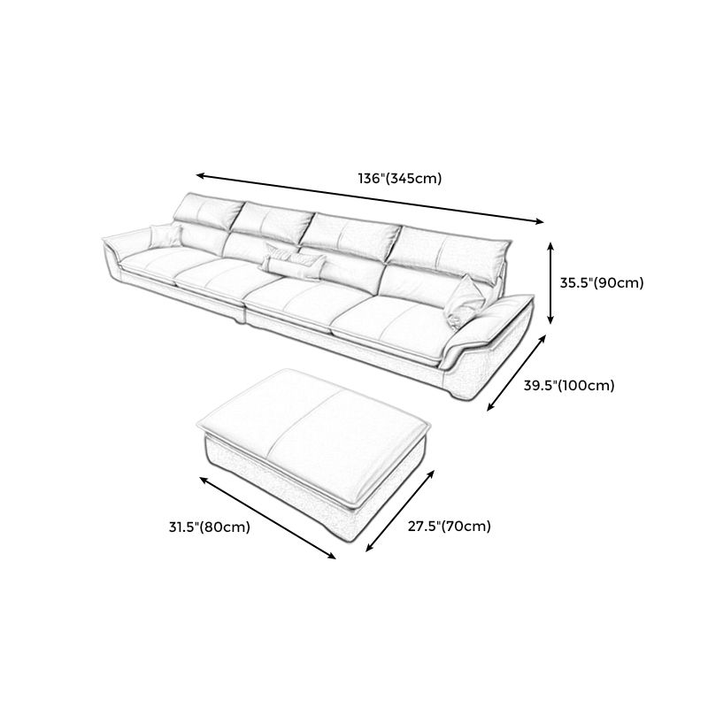 Modern Pillow Top Arm Sectional Sofa 35.43"HCushion Back Sofa