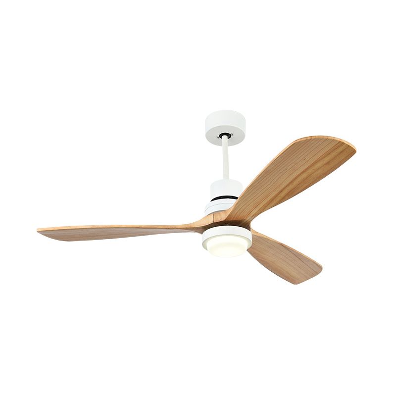 Éclairage de ventilateur de plafond en anneau en acrylique Simplicité de 52 "W LED LED LEMI MONTER ÉCLAIRAGE EN BLANC avec 3 lames de bois