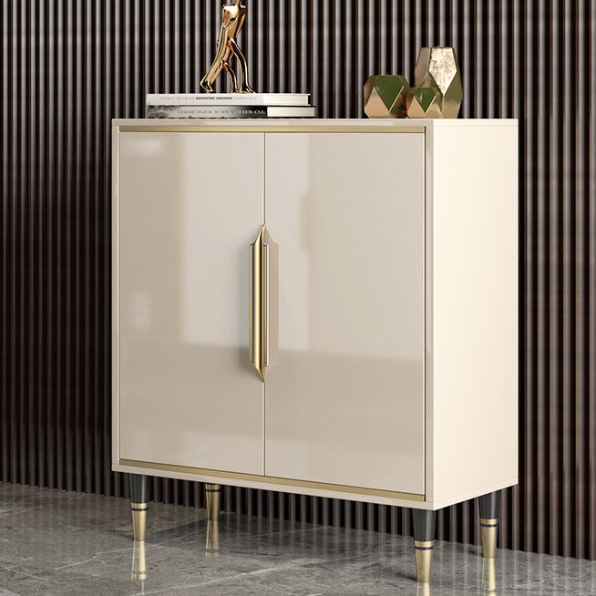 Glam Sideboard in Brown Solid Wood with 1-door Dining Sideboard for Living Room