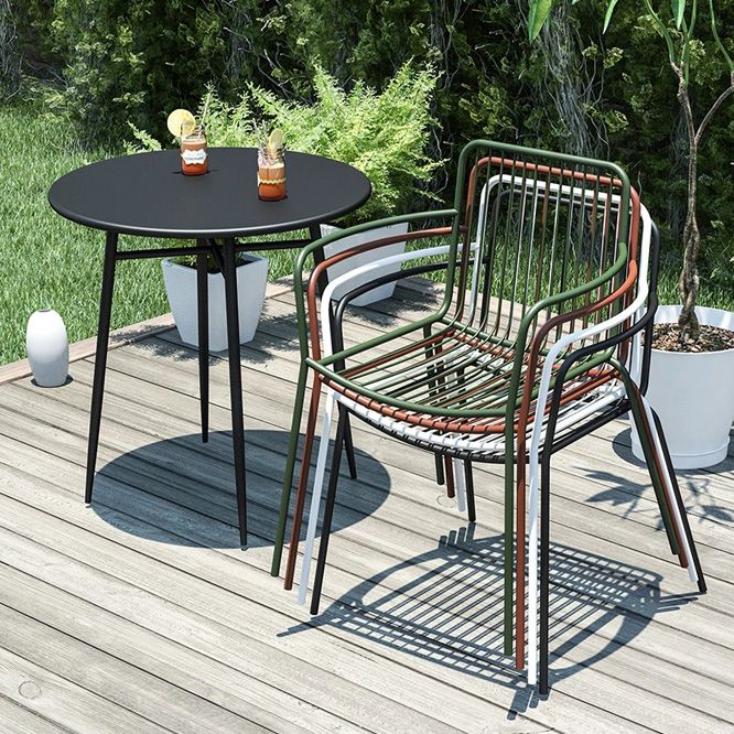 Modern Metal Patio Table No Distressing Rust Resistant Bistro Table