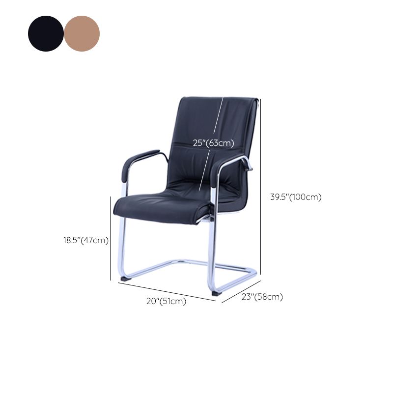 Contemporary PU Computer Chair Faux Leather and Chrome Frame Office Chair