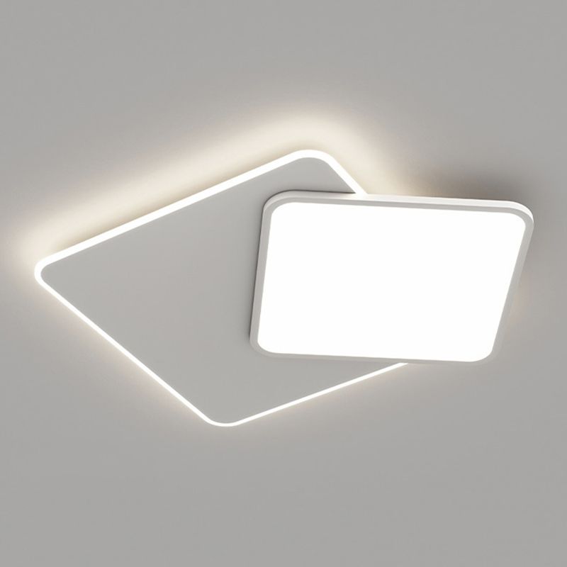 LED White Ceiling Light Modern Square Flush Mount Lighting for Foyer